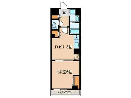 市谷仲之町ヒルズ クレスト(1DK/5階)の間取り写真