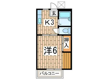 湘南コーポ(1K/2階)の間取り写真