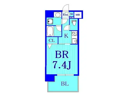 ズーム川崎(1K/4階)の間取り写真