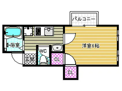 松村ハイツ(1K/1階)の間取り写真