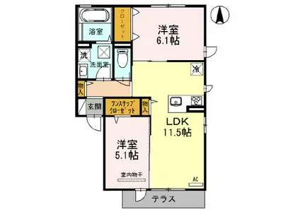 レフィナード(2LDK/1階)の間取り写真