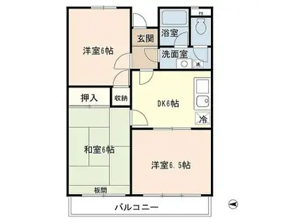 ハイネスグリーンヒル(3DK/3階)の間取り写真