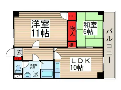 ニュー松戸コーポE棟(2LDK/5階)の間取り写真