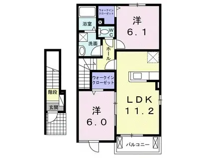 グランコート516 A(2LDK/2階)の間取り写真