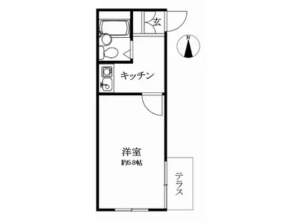 メゾネットスエヒロ(1K/1階)の間取り写真