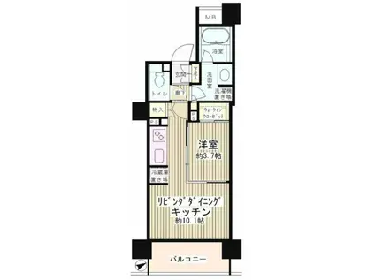 N パークホームズ目黒リバーサウスアーバンレジデンス(1SLDK/13階)の間取り写真