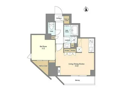 グランカーサ蒲田ウエスト(1LDK/7階)の間取り写真