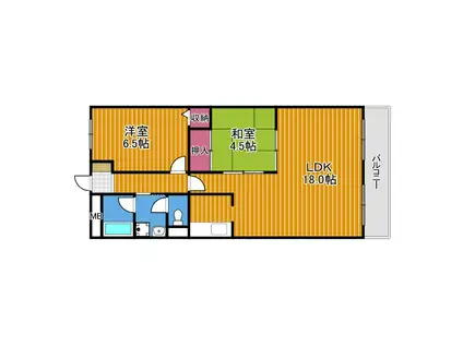 グランドメゾン津々山台(2LDK/1階)の間取り写真