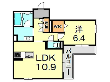 SHAMAISONBLANCHE岡本(1LDK/3階)の間取り写真