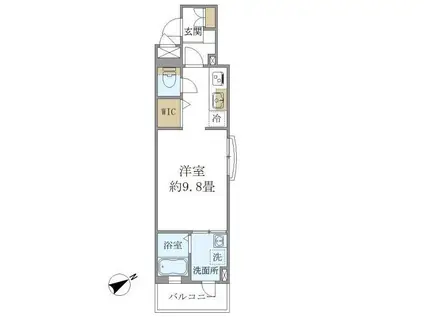 フォルスXVI(ワンルーム/3階)の間取り写真