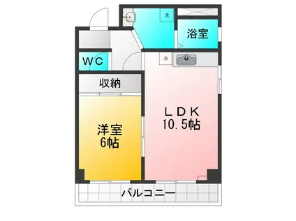 芙蓉ファミール(1LDK/4階)の間取り写真