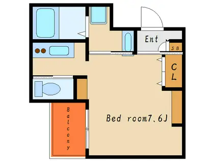 明石エヌエムスワサントユイット(1K/2階)の間取り写真