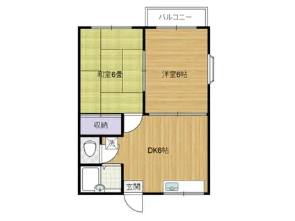 グランモア平井(2DK/2階)の間取り写真