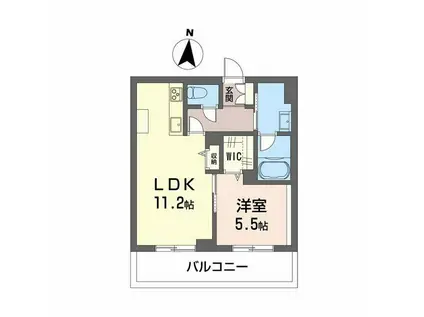 レーベンエイトII(1LDK/2階)の間取り写真