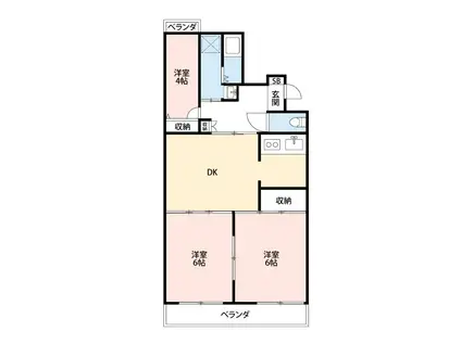 ストークマンションII(3DK/1階)の間取り写真