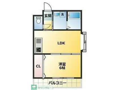 ハウスコットンテール(1LDK/2階)の間取り写真