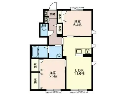 ブリスガーデン(2LDK/1階)の間取り写真