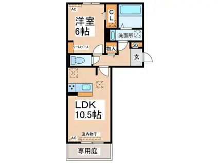 Dプレイスみずき台(1LDK/1階)の間取り写真
