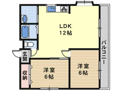オーナーズマンション杭全(2LDK/4階)の間取り写真