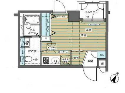 フェニックス目黒(ワンルーム/1階)の間取り写真