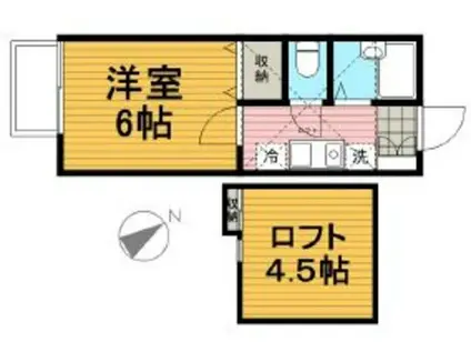 マロンハイム(1K/2階)の間取り写真