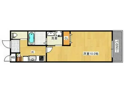 レジデンス東向日(1K/2階)の間取り写真