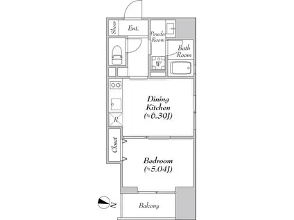 エルスタンザ神田須田町(1DK/11階)の間取り写真