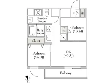 テラブリック南大井 200(1SLDK/3階)の間取り写真
