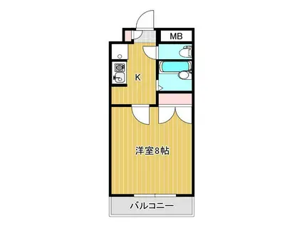 メゾンジュネス(1K/4階)の間取り写真