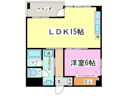 フェルティ二の宮(1LDK/1階)の間取り写真