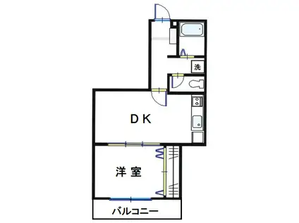 ひかりハイツ(1DK/1階)の間取り写真