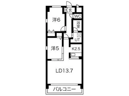 メープルコート(2LDK/3階)の間取り写真