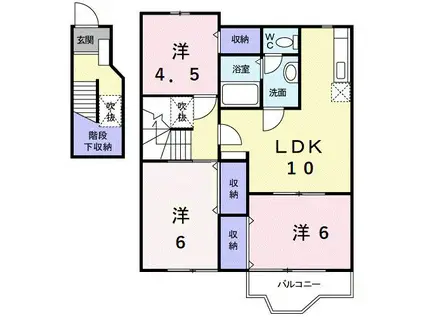 ミラービレI(3LDK/2階)の間取り写真