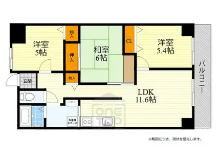 グランベール桃山台(3LDK/5階)の間取り写真