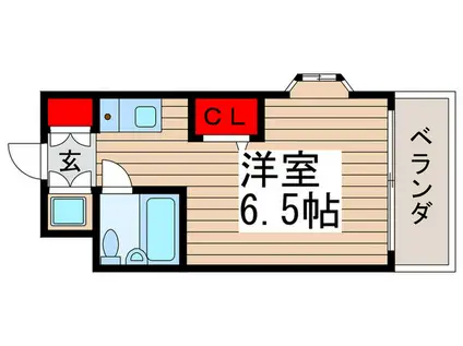 ベルトピア本中山(ワンルーム/1階)の間取り写真