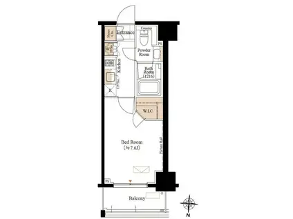 ブランシエスタ両国(1K/11階)の間取り写真