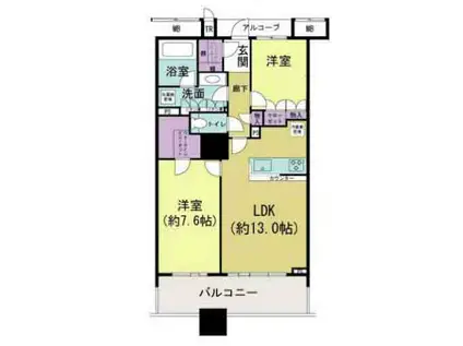 ブリリアマーレ有明タワー&ガーデン(2LDK/25階)の間取り写真