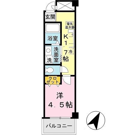 マグノリアパレス(1K/2階)の間取り写真
