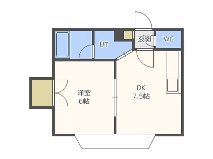 フォーサイトエルム(1DK/2階)の間取り写真