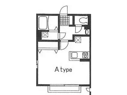 クロシェット湘南(ワンルーム/2階)の間取り写真