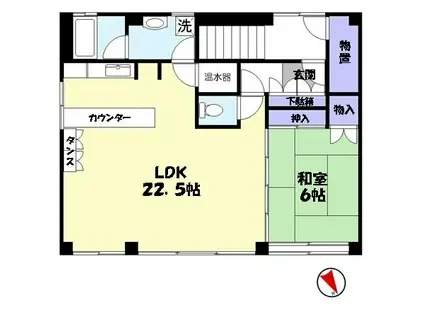 末広町テナント(1LDK/3階)の間取り写真