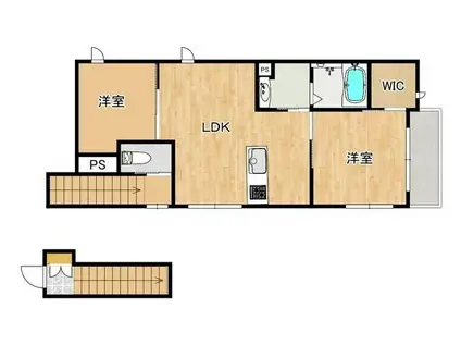 ＪＲ常磐線 南千住駅 徒歩4分 3階建 築1年(2LDK/2階)の間取り写真