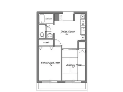 グレースシティーIII(2DK/1階)の間取り写真