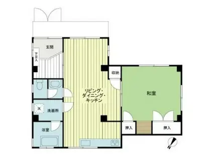 大嶋アパート(1LDK/1階)の間取り写真