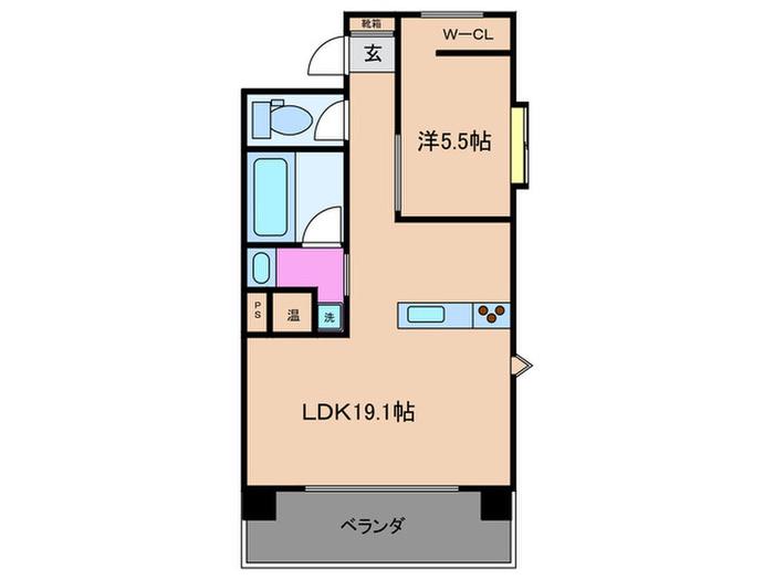 IL ROSSO堀川六角(1LDK/12階)の間取り写真