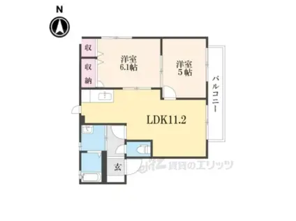 ソルビエント(2LDK/2階)の間取り写真