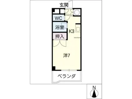 若宮ビューハイツ(1K/6階)の間取り写真