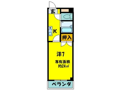 D・H白鳥ビル(1K/5階)の間取り写真