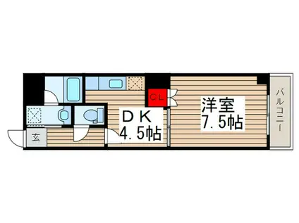 T.Y.ビル(1DK/5階)の間取り写真