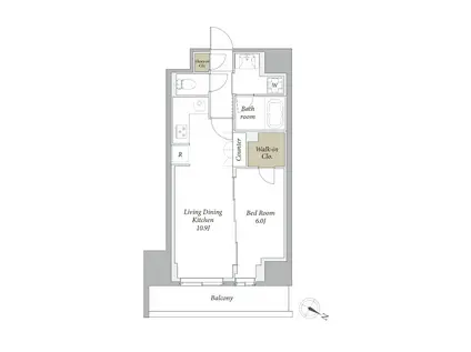 プライムメゾン用賀砧公園(1LDK/2階)の間取り写真